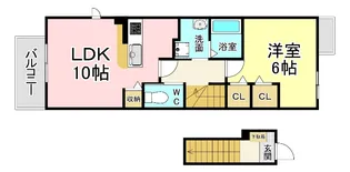 福岡県北九州市小倉南区津田1【アパート】の間取り