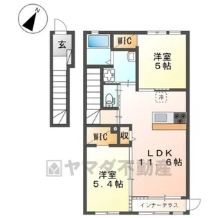 ヴィラ・グロリエンテ西原【2階】の間取り