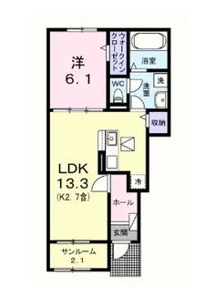 東京都福生市大字熊川【アパート】の間取り