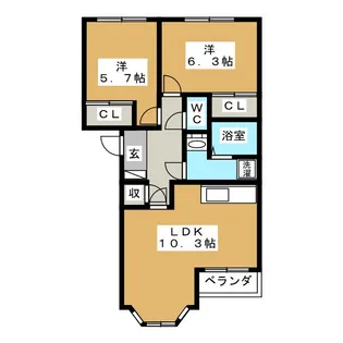 エーデルワイスII【2階】の間取り