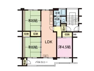 袖ケ浦団地7号棟【5階】の間取り