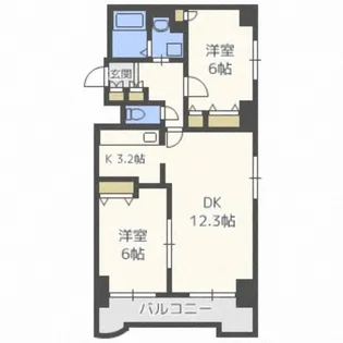 ティアラ中島公園ウエストサイド【6階】の間取り