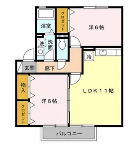 グランディールIII【2階】の間取り