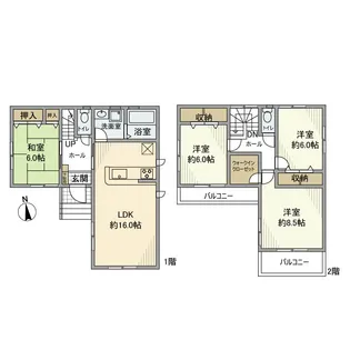 埼玉県川越市霞ケ関北5【一戸建】の間取り