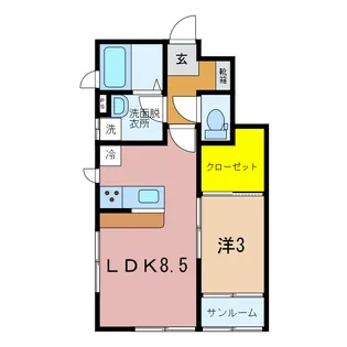 アベリアA【1階】の間取り