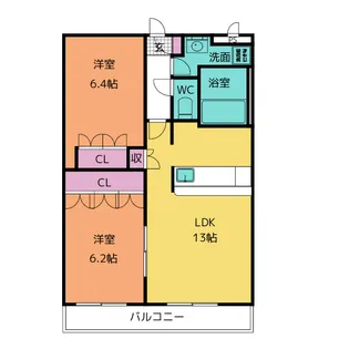 ガーデンハイツ・ミノテA【2階】の間取り