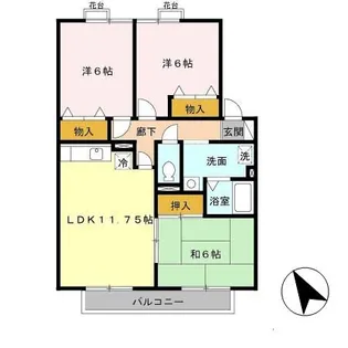 23番館 A【2階】の間取り