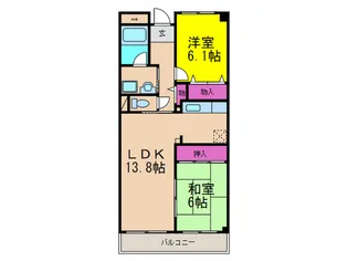 デセンテ上新庄【6階】の間取り