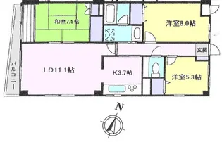 サンテラス 高輪【2階】の間取り