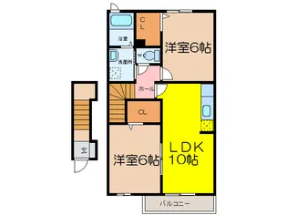 グラスローズ一生【2階】の間取り