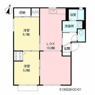 グリーンゲーブルス 参番館【1階】の間取り