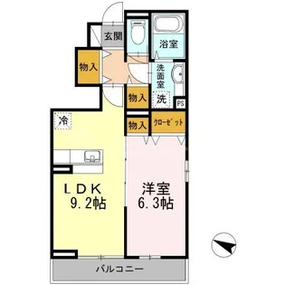 プレジオ志村【1階】の間取り