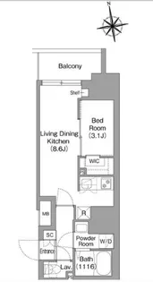 コンフォリア・リヴ北新宿【10階】の間取り