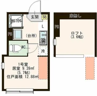 メゾン・ド・シャルール【1階】の間取り