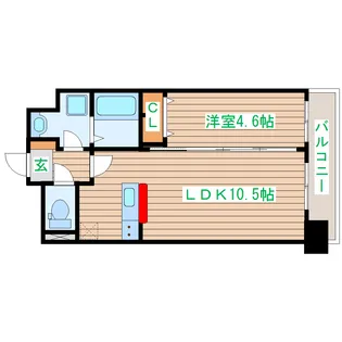 フェリーチェ薬師堂【6階】の間取り