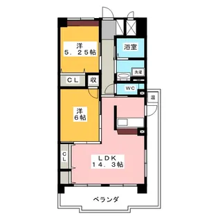 レイクヒル吹戸【1階】の間取り