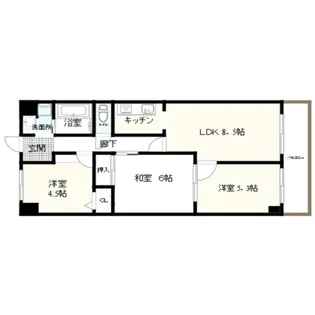 ハピネス見野【5階】の間取り