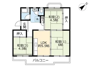 UR泉南尾崎【3階】の間取り