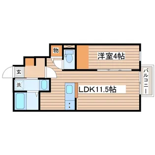 アステラス八乙女【1階】の間取り