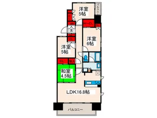 シャリエ小台リバーフォート【3階】の間取り
