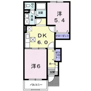 スウィート ボヌール B【1階】の間取り