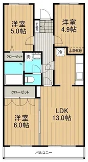 リバーサンド【4階】の間取り