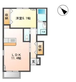 ボンヌール関南【1階】の間取り