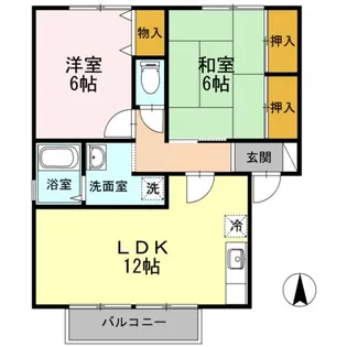 ガーデンビレッジUY B棟【2階】の間取り