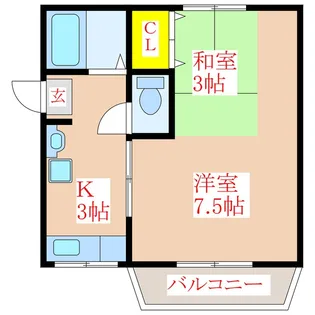 グリーンハイツたかなり【2階】の間取り