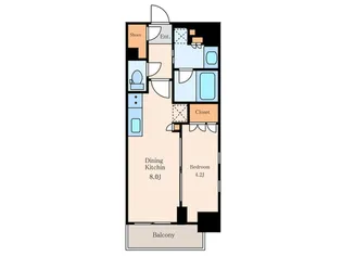 クレストコート白金高輪【4階】の間取り