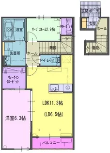 ヴェルジェ畑中【1階】の間取り
