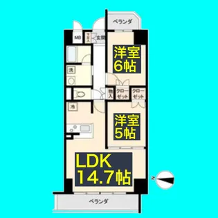 ランドハウスグランドウエスト【3階】の間取り