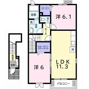 ヴァンベールA【2階】の間取り