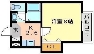 問屋町ハイツ2号館【1階】の間取り