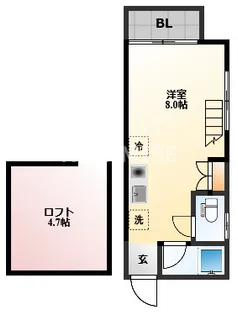 シャンベル三芳【2階】の間取り