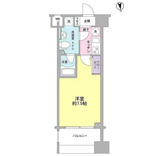メインステージ白金高輪駅前【9階】の間取り