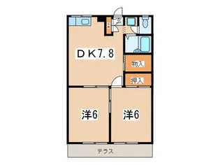 第二ホ-ワコ-ポ【1階】の間取り