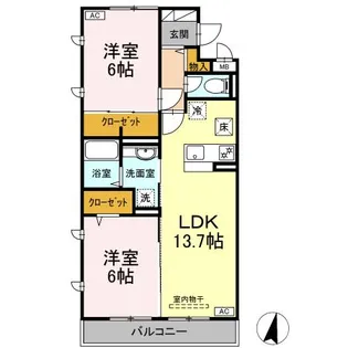 トレビナ保谷【2階】の間取り