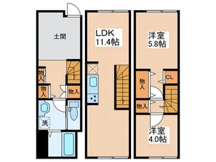 MOK-TERRACE花小金井【1階】の間取り