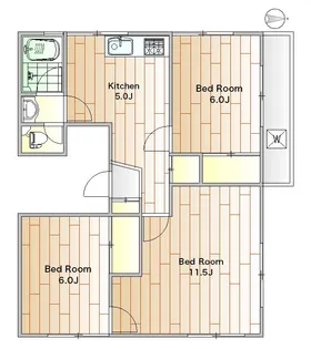 キャッスル自由が丘【1階】の間取り