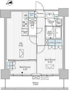 パークアクシス市川【11階】の間取り