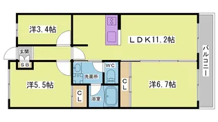 ハピネスプラザ北町【2階】の間取り