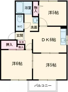 ラフォーンヴィラ A棟【2階】の間取り