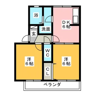 ジュネス扶桑【2階】の間取り