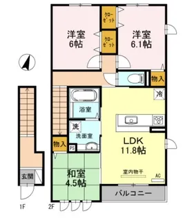アバンツァート長砂【2階】の間取り