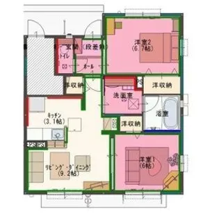 ビックタウン A棟【1階】の間取り