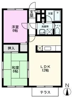 スワンキャッスルA【1階】の間取り