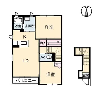 サンステージ恩田【2階】の間取り