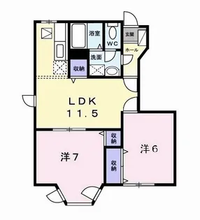 クレストヒルズD【1階】の間取り