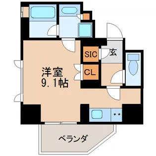 オープンレジデンシア栄THE COURT【6階】の間取り